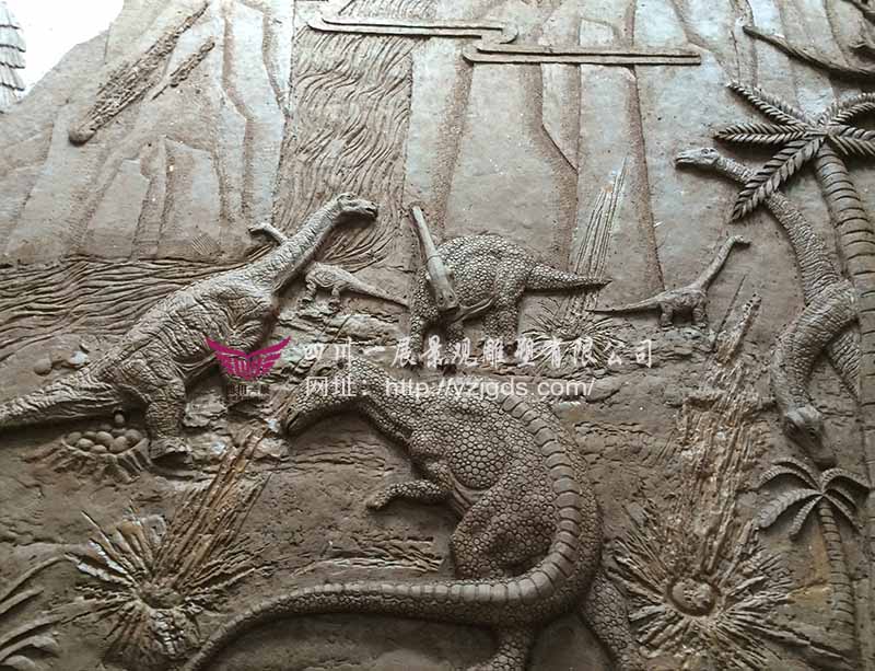 湖北“侏羅紀”恐龍浮雕制作